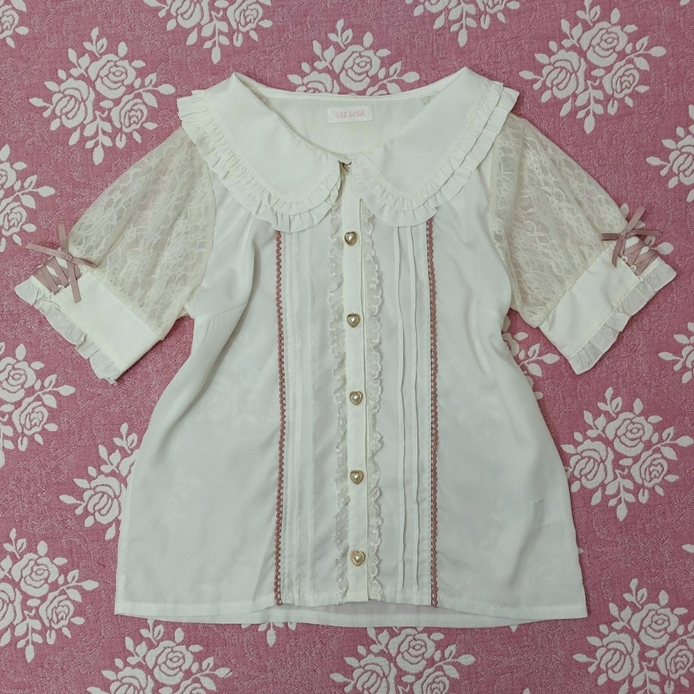 LIZ LISA - Gingham Ribbon Blouse